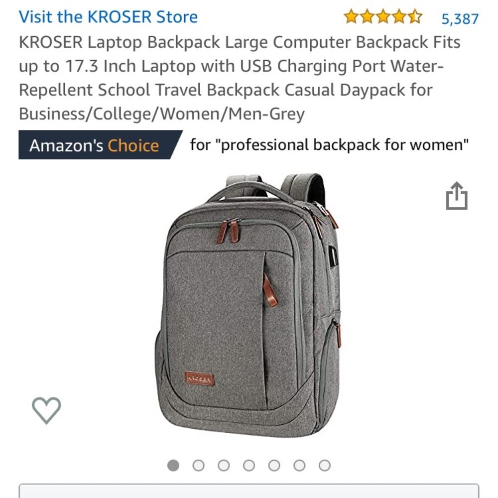 Kroser 17.3 in laptop bag - like NEW!